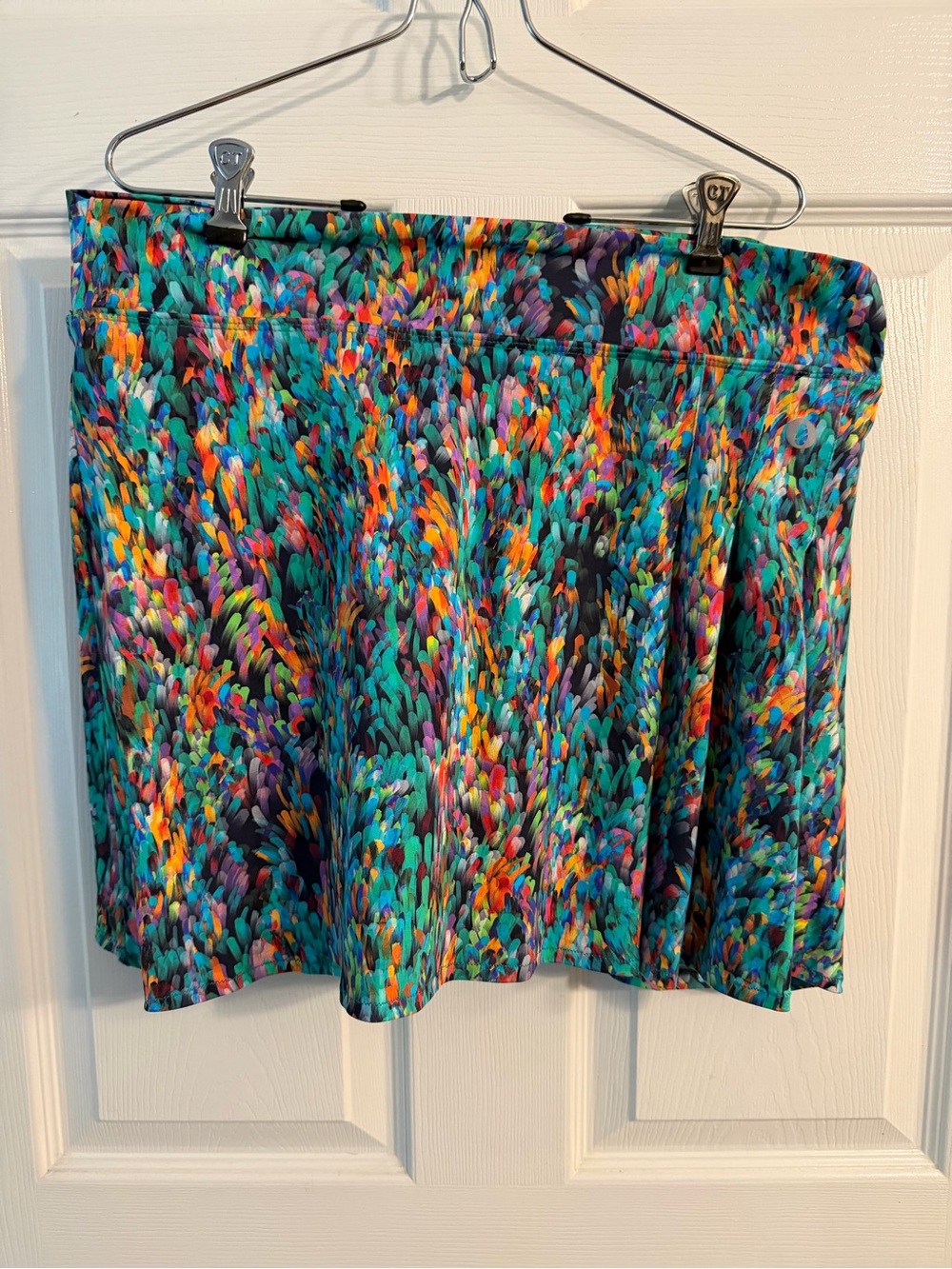 Dona Jo Women’s Multicolor Abstract Print Skirt - Vibrant Teal Mix
